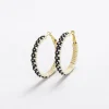 INK + ALLOY Holly Two-Color Woven Raffia Hoops Ivory/Black