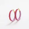 INK + ALLOY Holly Two-Color Woven Raffia Hoops Light Lavender/Poppy