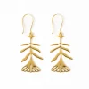 INK + ALLOY Ingrid Botanical Abstract Floral Leaf Drop Earrings Brass