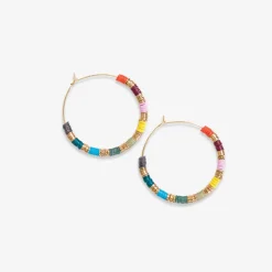 INK + ALLOY Jennifer Colorblock Small Sequin Hoop Earrings Multicolor