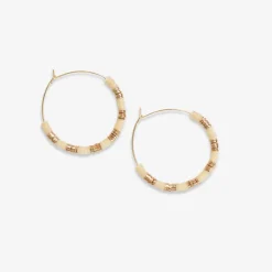 INK + ALLOY Jennifer Colorblock Small Sequin Hoop Earrings Ivory