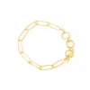 INK + ALLOY Joanne Brass Paperclip Chain Bracelet with Toggle Closure