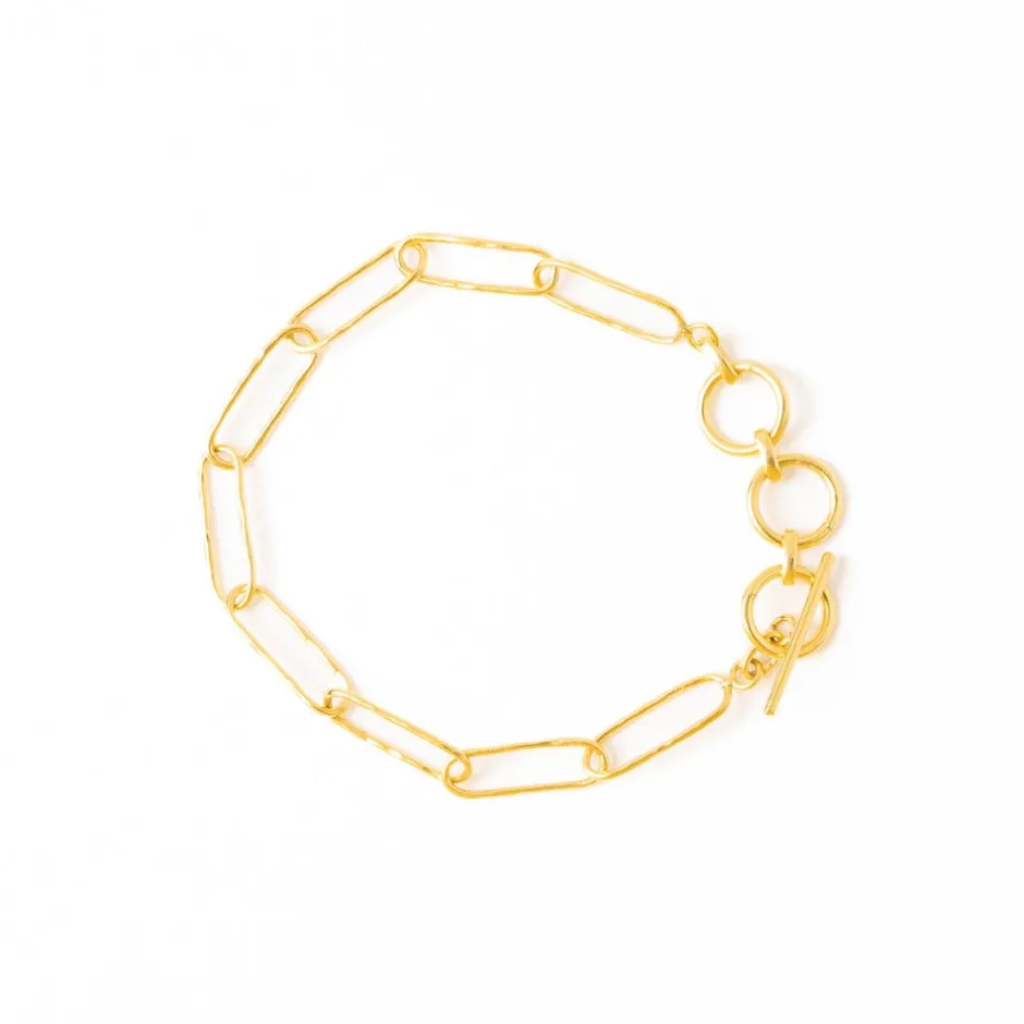 INK + ALLOY Joanne Brass Paperclip Chain Bracelet with Toggle Closure