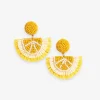 INK + ALLOY Josephine Lemon Raffia Drop Earrings Lemon