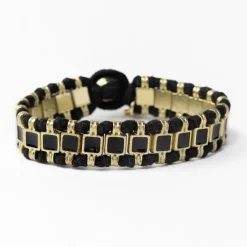 INK + ALLOY Josie Enamel Bracelet Small With Loop Latch Black