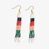 INK + ALLOY June Colorblock Petite Beaded Fringe Earrings St. Tropez