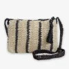 INK + ALLOY Kai Striped Raffia Crossbody Black