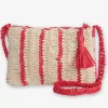 INK + ALLOY Kai Striped Raffia Crossbody Red
