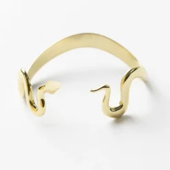 INK + ALLOY Kara Snake Cuff Bracelet Brass