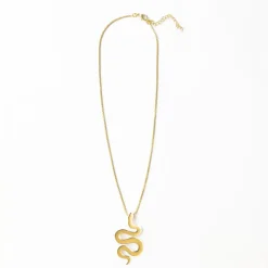 INK + ALLOY Kara Snake Pendant Necklace Brass