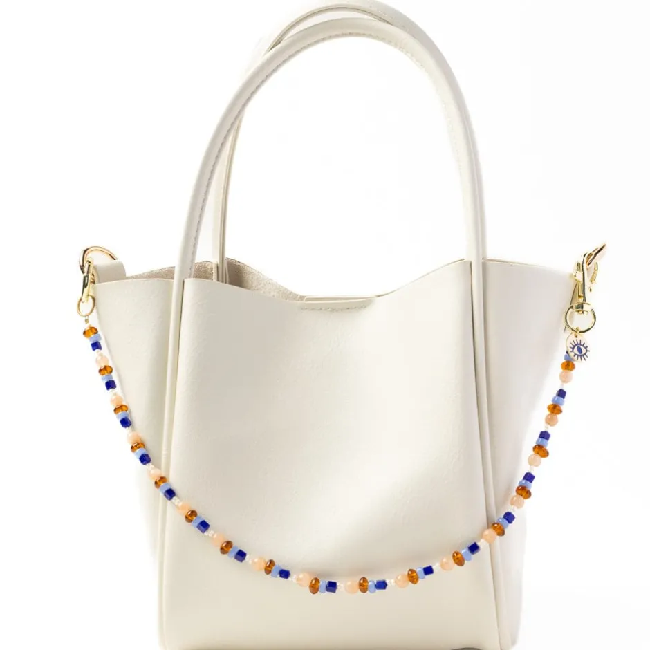 INK + ALLOY Kate Beaded Bag Charm with Brass Evil Eye