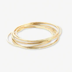 INK + ALLOY Katherine Rounded Bangles Brass