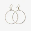 INK + ALLOY Kelly Checkered Beaded Hoop Earrings Cream