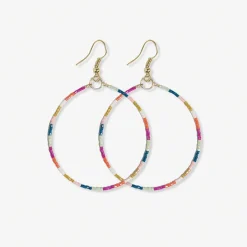 INK + ALLOY Kelly Color Block Beaded Hoop Earrings Rainbow