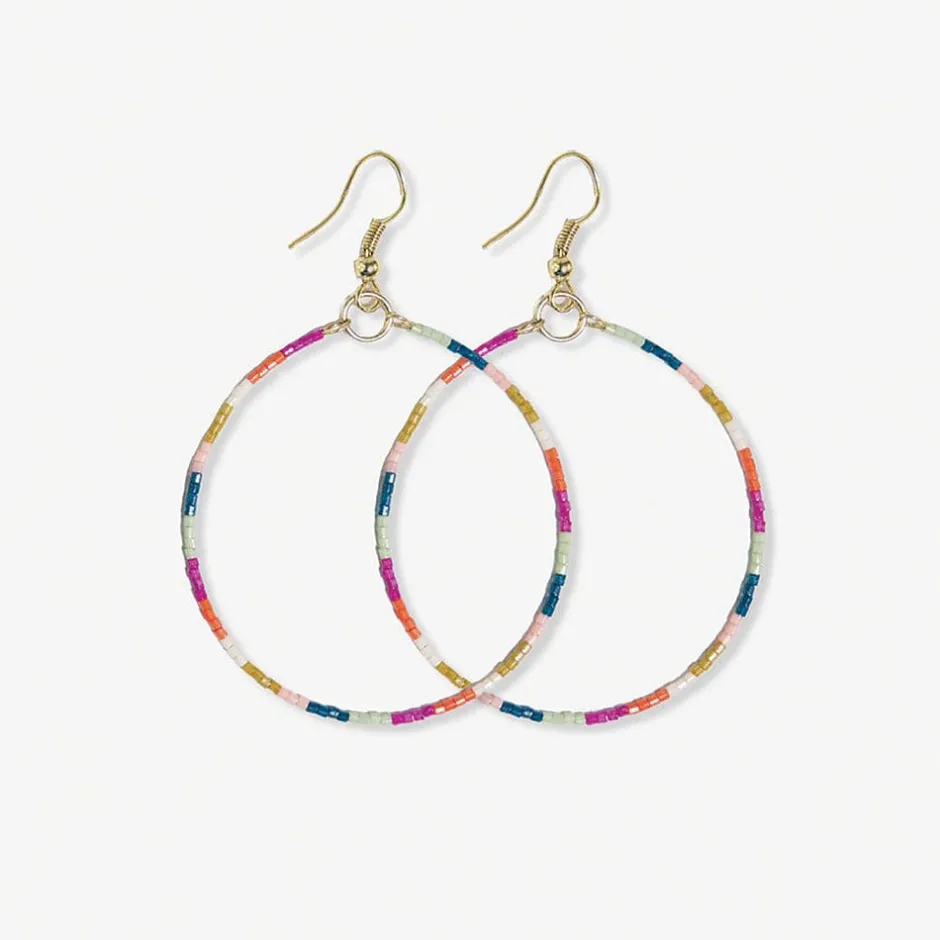 INK + ALLOY Kelly Color Block Beaded Hoop Earrings Rainbow