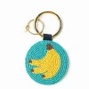 INK + ALLOY Kelsey Bananas Seed Bead Bag Accessory Key Ring Turquoise