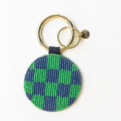 INK + ALLOY Kelsey Cherries Seed Bead Bag Accessory Key Ring Red