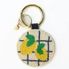 INK + ALLOY Kelsey Lemons Seed Bead Bag Accessory Key Ring Lemon Yellow Ivory