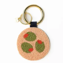 INK + ALLOY Kelsey Olives Seed Bead Bag Accessory Key Ring Blush