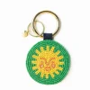 INK + ALLOY Kelsey Soleil Sun Seed Bead Bag Accessory Key Ring Yellow Green
