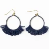 INK + ALLOY Kendra Fringe Hoop Seed Bead Earring Navy