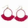 INK + ALLOY Kendra Fringe Hoop Seed Bead Earring Hot Pink