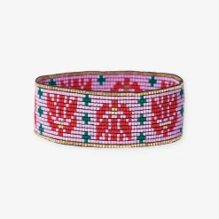 INK + ALLOY Kenzie Faire Isle Nordic Beaded Stretch Bracelet Pink