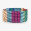 INK + ALLOY Kenzie Mixed Vertical Colorblock And Stripes Beaded Stretch Bracelet St. Tropez