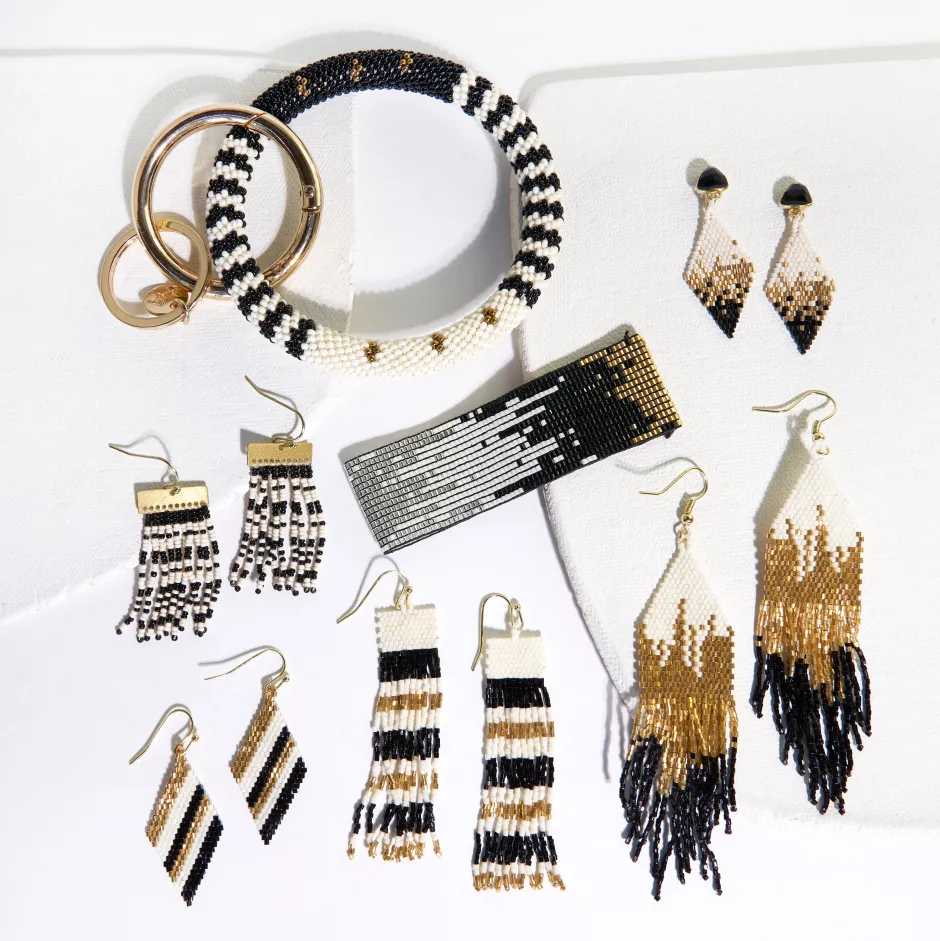 INK + ALLOY Kenzie Ombre Beaded Stretch Bracelet Black