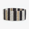 INK + ALLOY Kenzie Vertical Stripes Beaded Stretch Bracelet Black and White