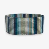 INK + ALLOY Kenzie Vertical Stripes Beaded Stretch Bracelet Blue