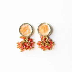 INK + ALLOY Kimberly Enamel Earring Coral