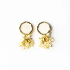 INK + ALLOY Kimberly Enamel Earring White