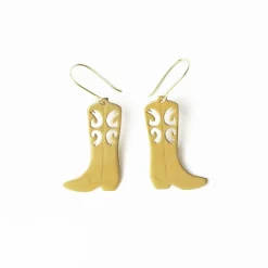 INK + ALLOY Lacey Boot Dangle Earring Brass