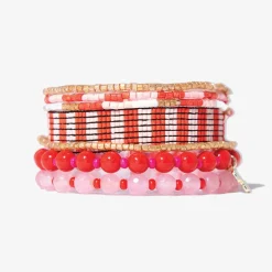 INK + ALLOY Lady in Red Bracelet Stack