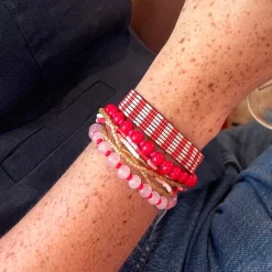 INK + ALLOY Lady in Red Bracelet Stack