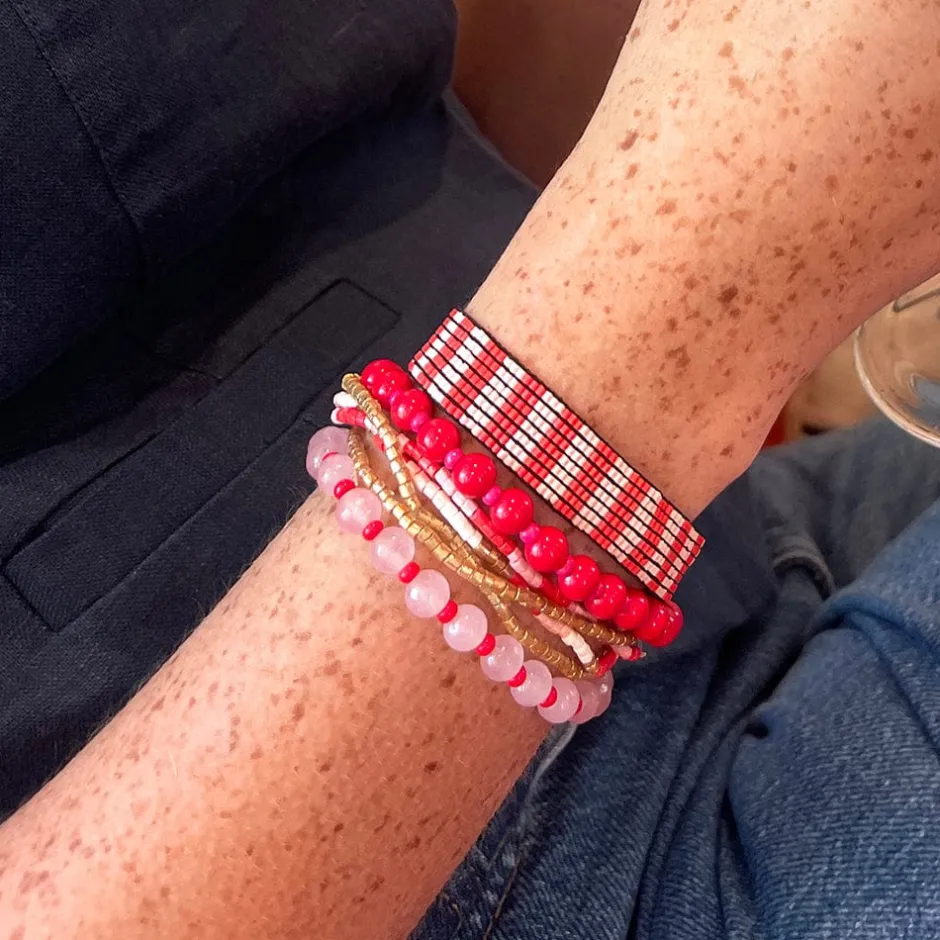 INK + ALLOY Lady in Red Bracelet Stack