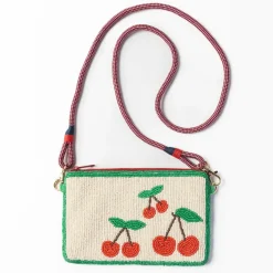 INK + ALLOY Leila Cherries Seed Bead Clutch With Strap