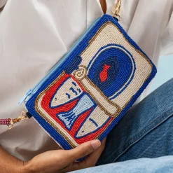 INK + ALLOY Leila Sardine Seed Bead Clutch With Strap