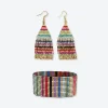 INK + ALLOY Lexie + Kenzie striped beaded earrings and bracelet set Multi-color