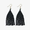 INK + ALLOY Lexie Solid Beaded Fringe Earrings Black