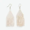 INK + ALLOY Lexie Solid Beaded Fringe Earrings Cream