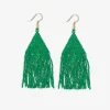INK + ALLOY Lexie Solid Beaded Fringe Earrings Kelly Green