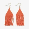 INK + ALLOY Lexie Solid Beaded Fringe Earrings Coral