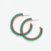 INK + ALLOY Lillian Crystal Threaded Beads Hoop Turquoise