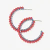 INK + ALLOY Lillian Crystal Threaded Beads Hoop Coral