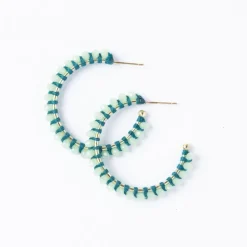 INK + ALLOY Lillian Crystal Threaded Beads Hoop Mint
