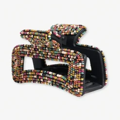 INK + ALLOY Lola Confetti Beaded Hair Claw Clip Muted Rainbow