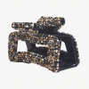 INK + ALLOY Lola Confetti Beaded Hair Claw Clip Black and White