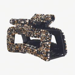 INK + ALLOY Lola Confetti Beaded Hair Claw Clip Black and White